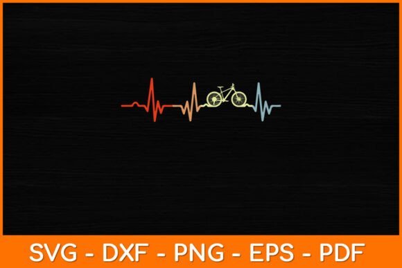 Funny Heartbeat Cycling Lover Svg Design