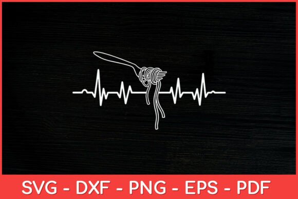 Pasta Heartbeat Noodles Svg Design Graphics and Crafts