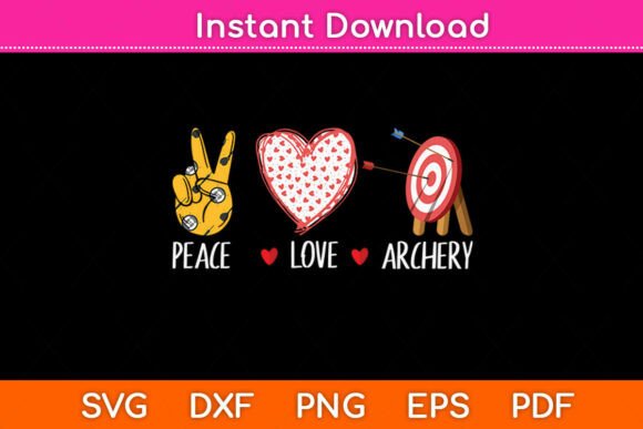 Peace Love Archery Target Svg Png File