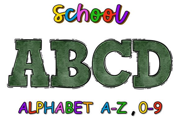 School Blackboard Alphabet Letters Graphics