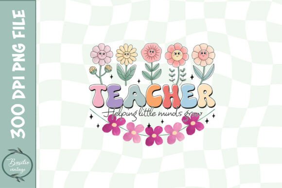 Teacher Helping Little Minds Grow PNG Graphics