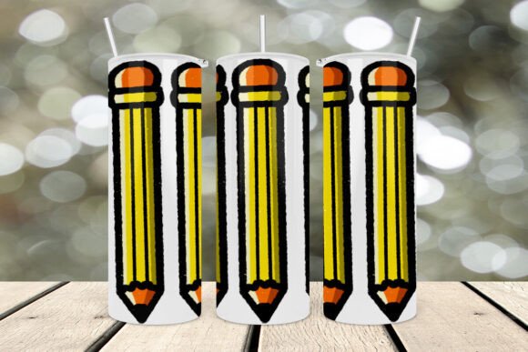 Teacher Pencil Wrap Digital PNG Tumbler