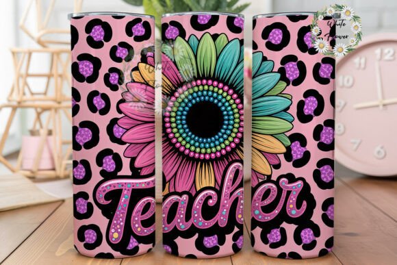 Teacher Sunflower 20oz Tumbler Wrap Graphics