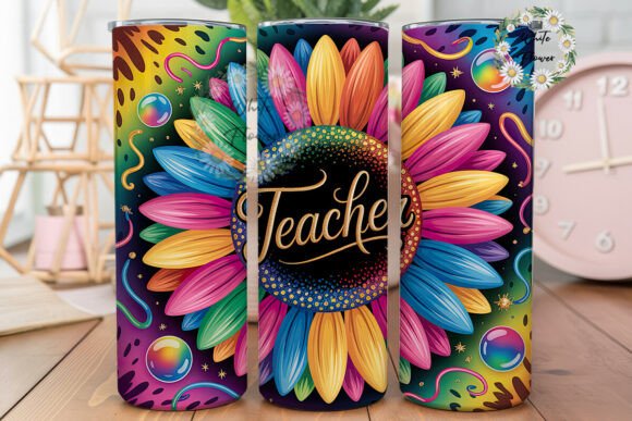 Vibrant Teacher Sunflower Tumbler